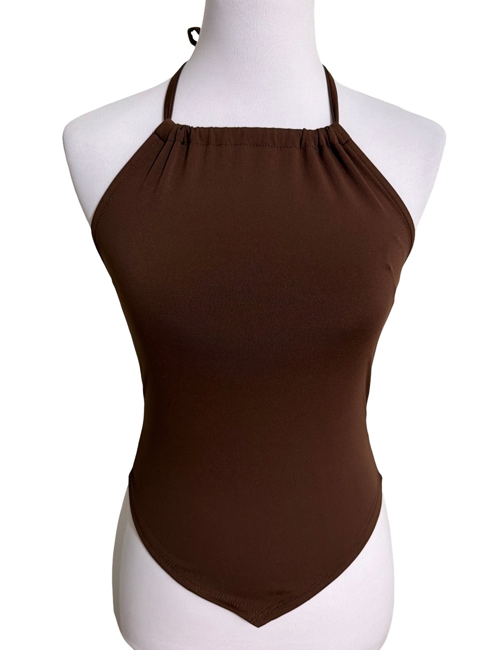 gaze Brown Halter Tank Top